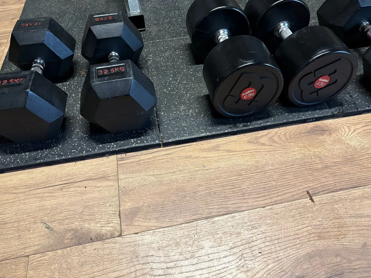 RUBBER HEX DUMBBELLS HEAVY, ONLY 2 EURO PER KG! - Image 4