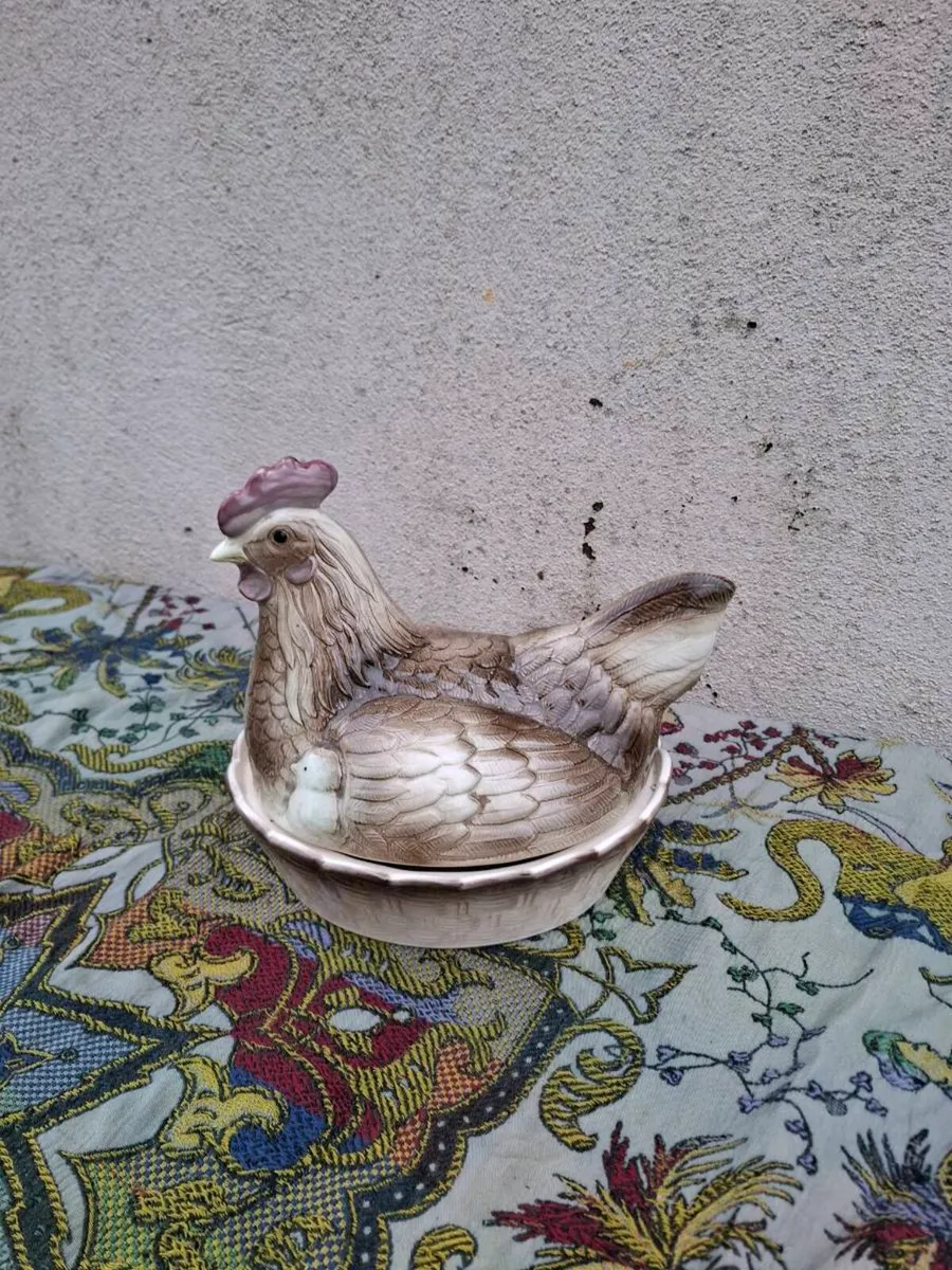 Old ceramic terrine hen