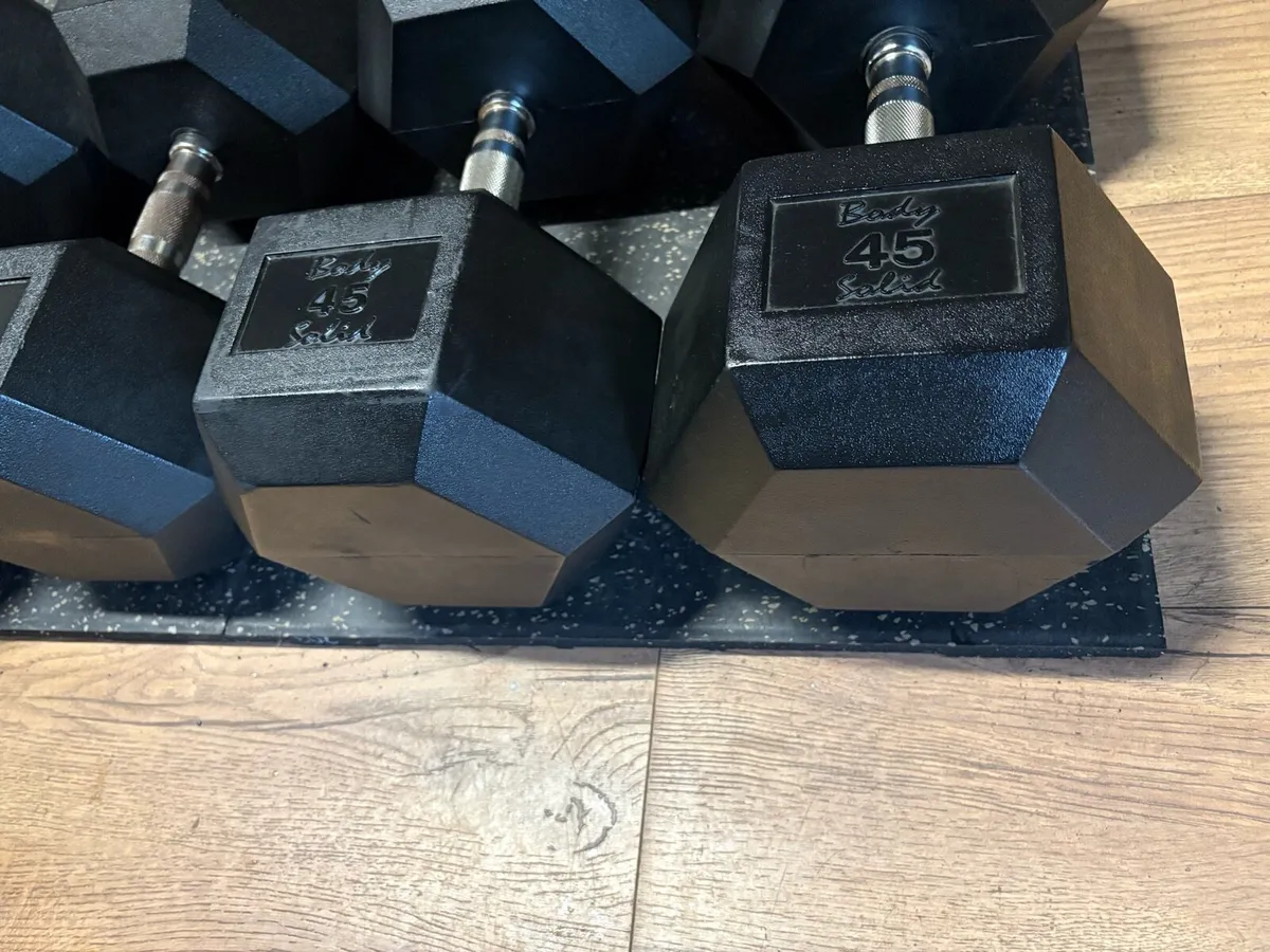 HEAVY RUBBER HEX DUMBBELLS, CHEAP, 2 EURO PER KG!! - Image 3