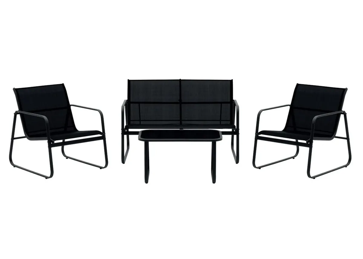 Malibu 4 Piece Garden Sofa Set with Glass Table - Image 3