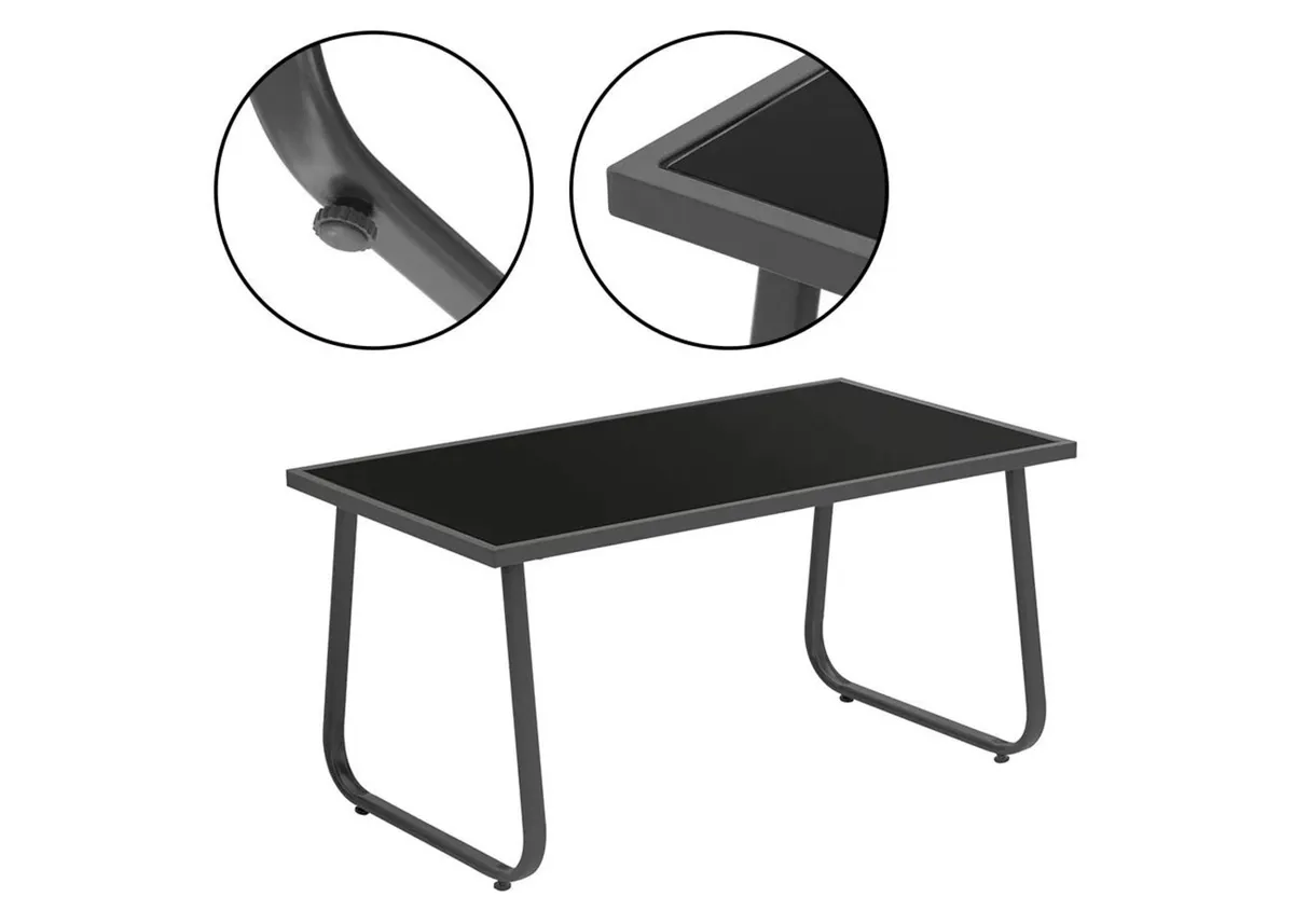 Malibu 4 Piece Garden Sofa Set with Glass Table - Image 2