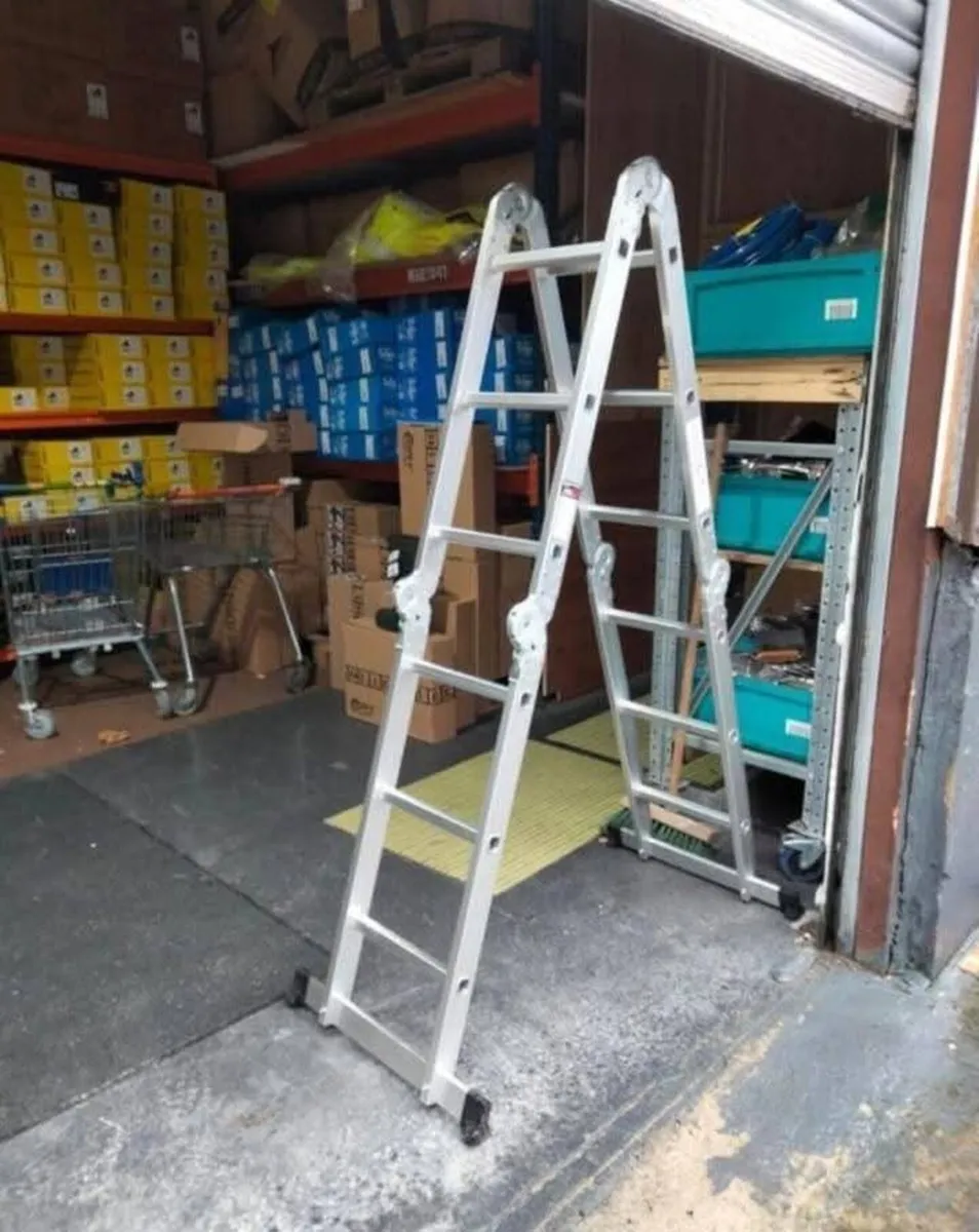 “Brand New Foldable Ladder – Multi-Use – 12ft - Image 1