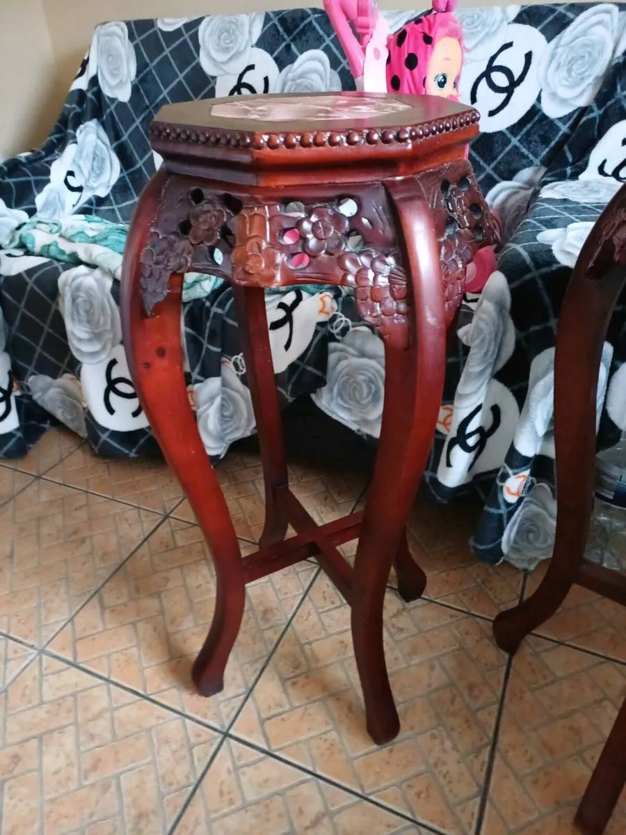 Vintage Rosewood Pedestal Stands - Image 2