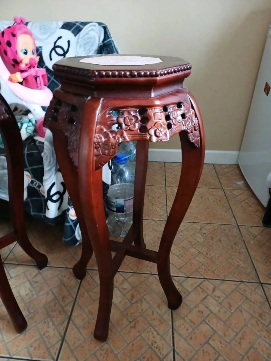 Vintage Rosewood Pedestal Stands - Image 3