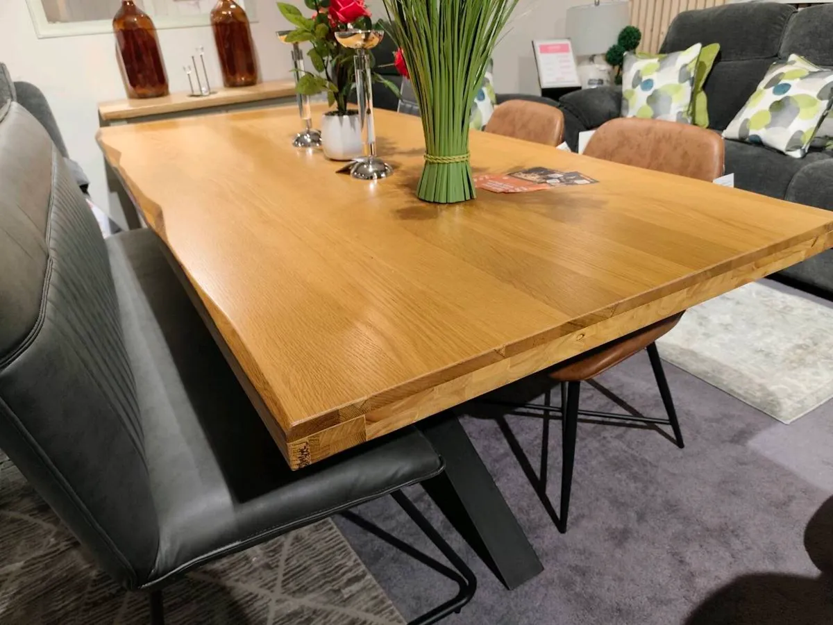 210cm Oak Live Edge Dining Table Ex Display - Image 2