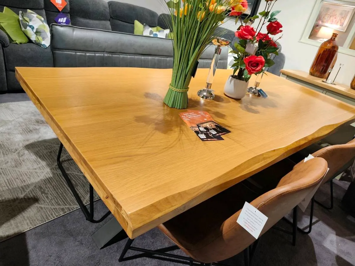 210cm Oak Live Edge Dining Table Ex Display - Image 3