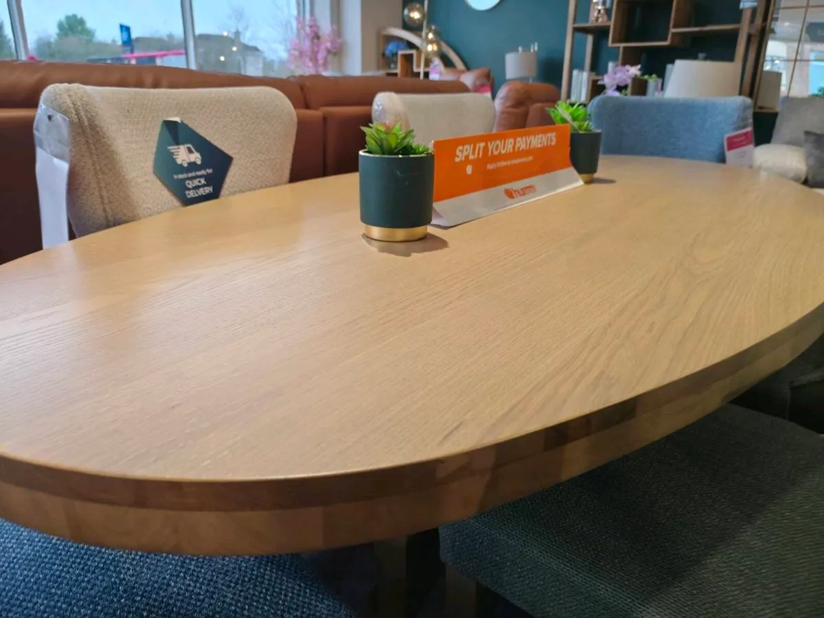 Scandinavian Oak Oval Large Dining Table 200cm New - Image 1