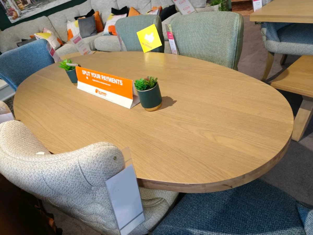 Scandinavian Oak Oval Large Dining Table 200cm New - Image 4