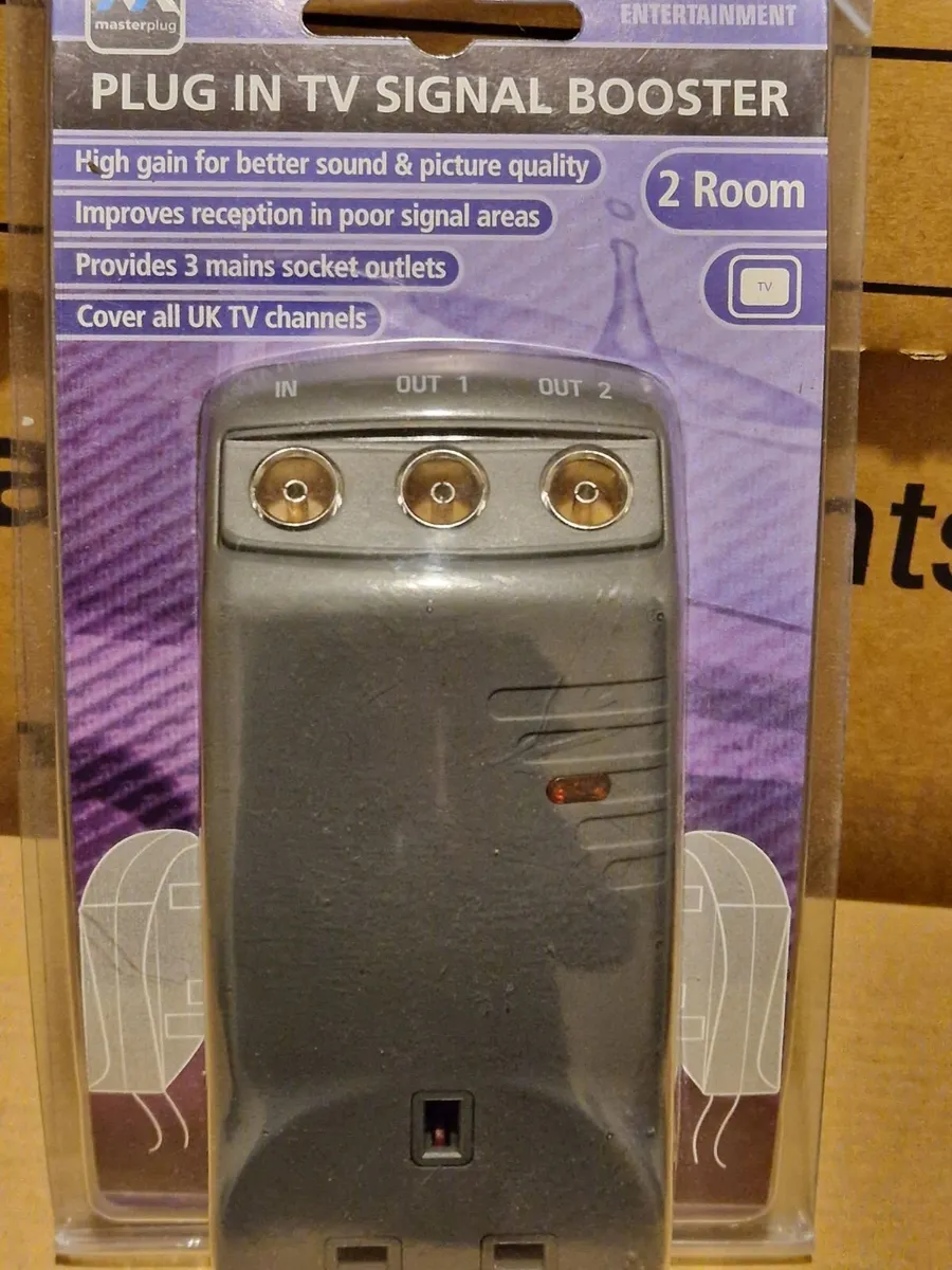 NEW & SEALED MASTERPLUG Plug In TV Signal Booster - Image 1