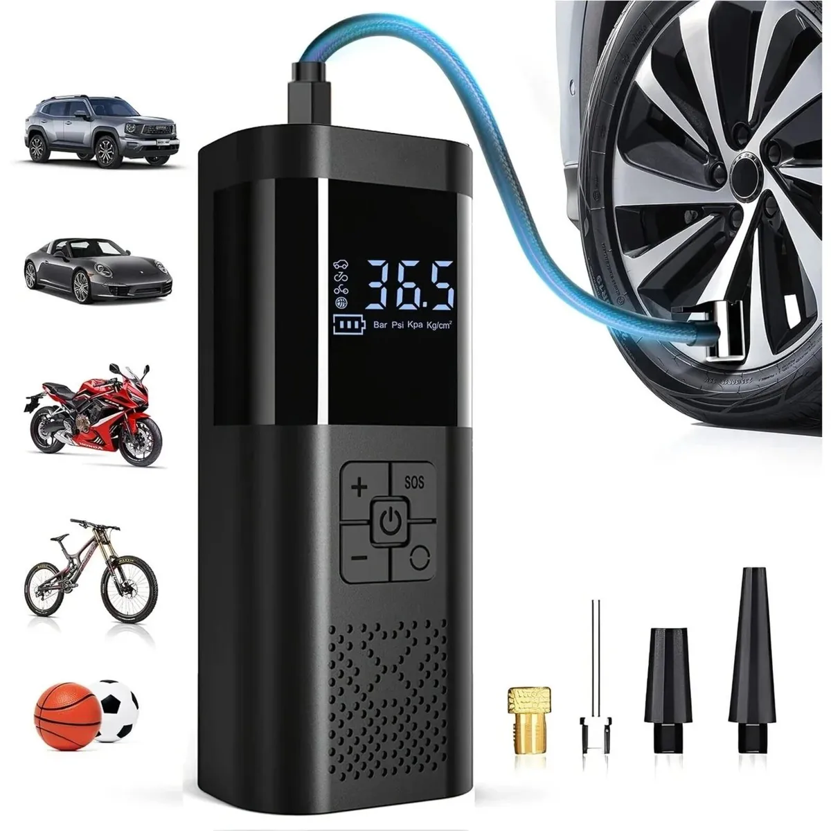 Portable Car, Bike tyre inflator Air Pump NEW - Image 1