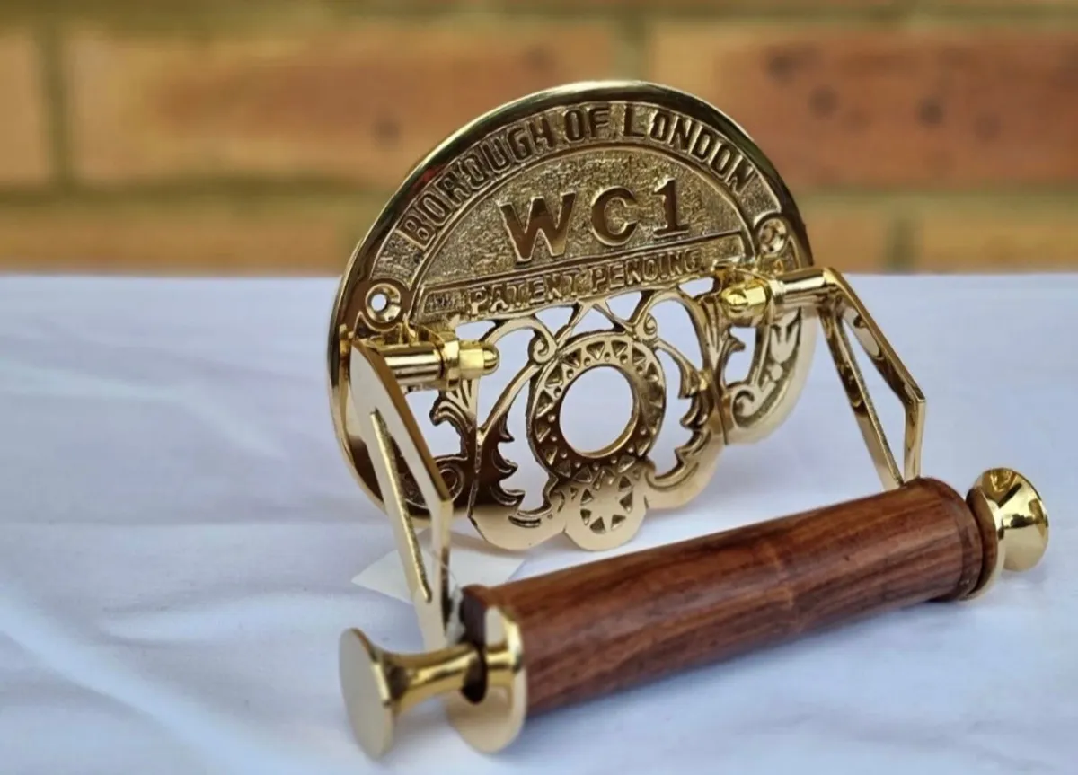 Antique Style Toilet Roll Holder Solid Brass NEW - Image 2