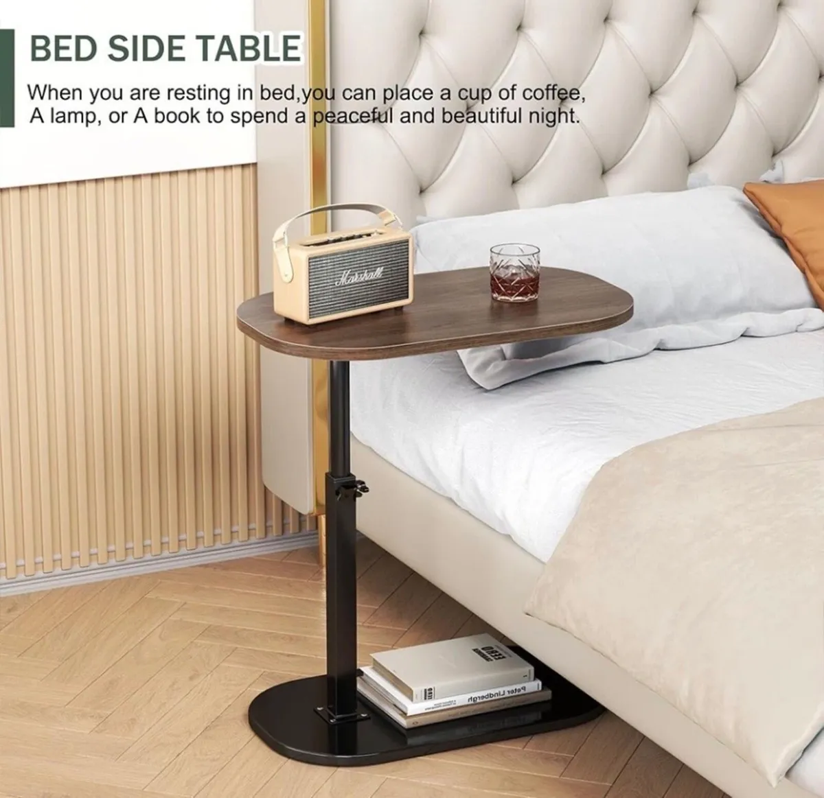 C Shaped Bedside Sofa Side End Coffee Table NEW - Image 1