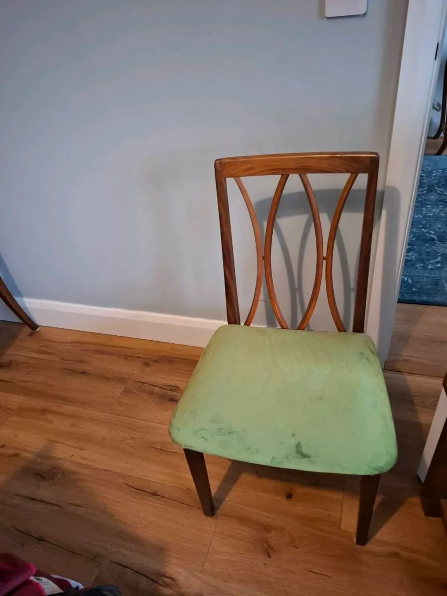 Mid century (4) teak dining chairs - Image 2