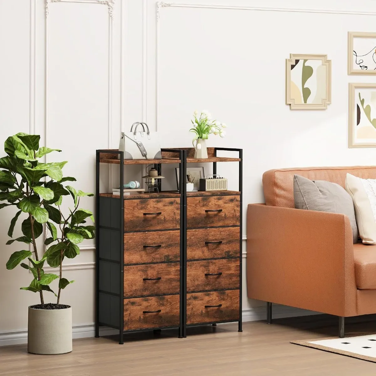 Tall Chest of Drawers for Bedroom with 4 Storage - Image 4