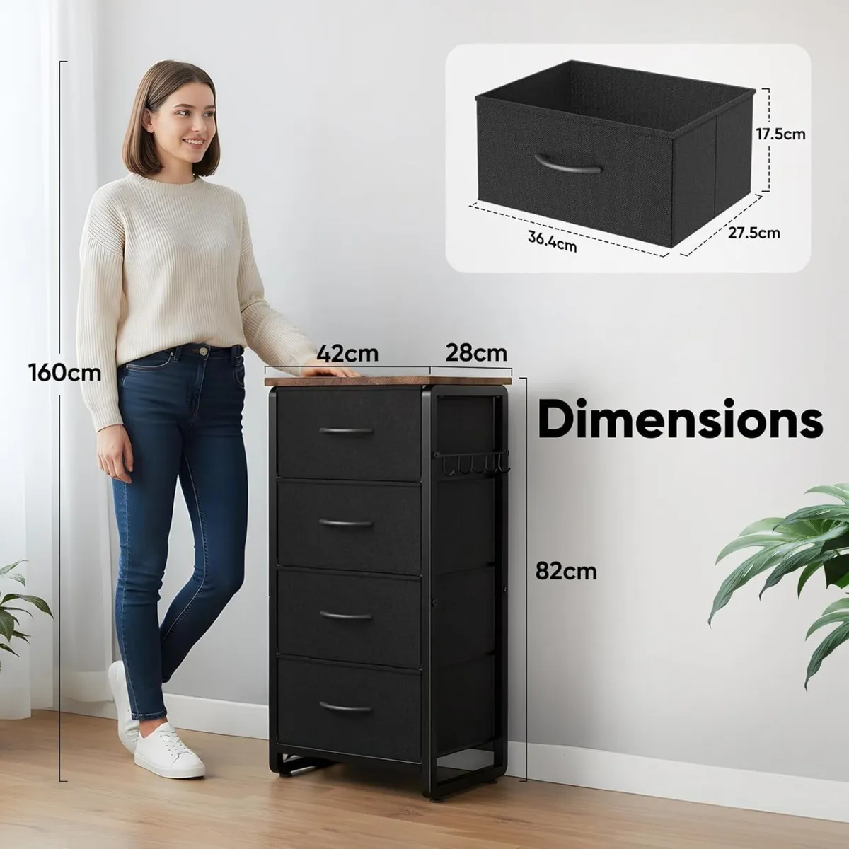 Chest of Drawer with 4 Drawers Large Capacity - Image 2