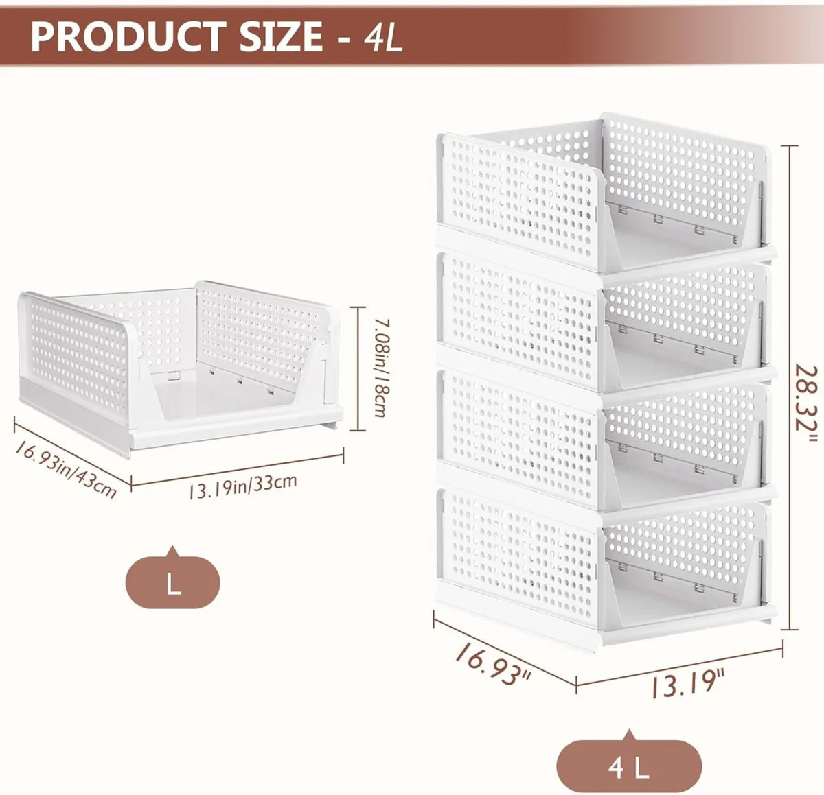 4 Pack Folding Closet Organizers Storage Box - Image 3