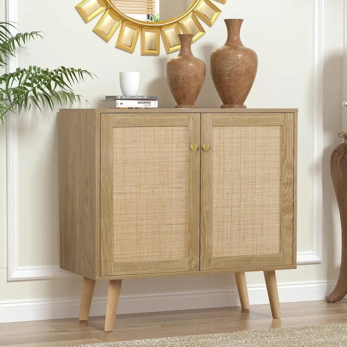 Rattan Sideboard Storage Cabinet Small Cabinets - Image 1