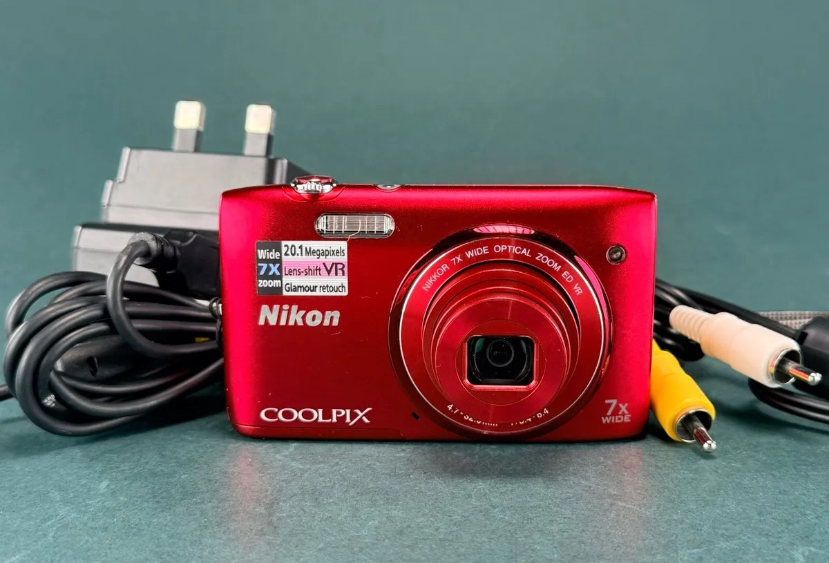 Nikon Coolpix S3500 Red 20MP Digital Camera - Image 1