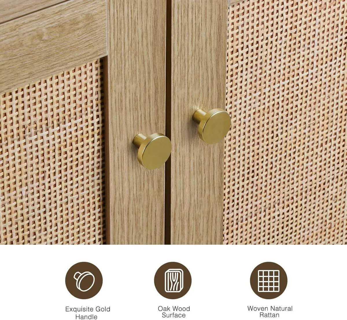 Rattan Sideboard Storage Cabinet Small Cabinets - Image 3