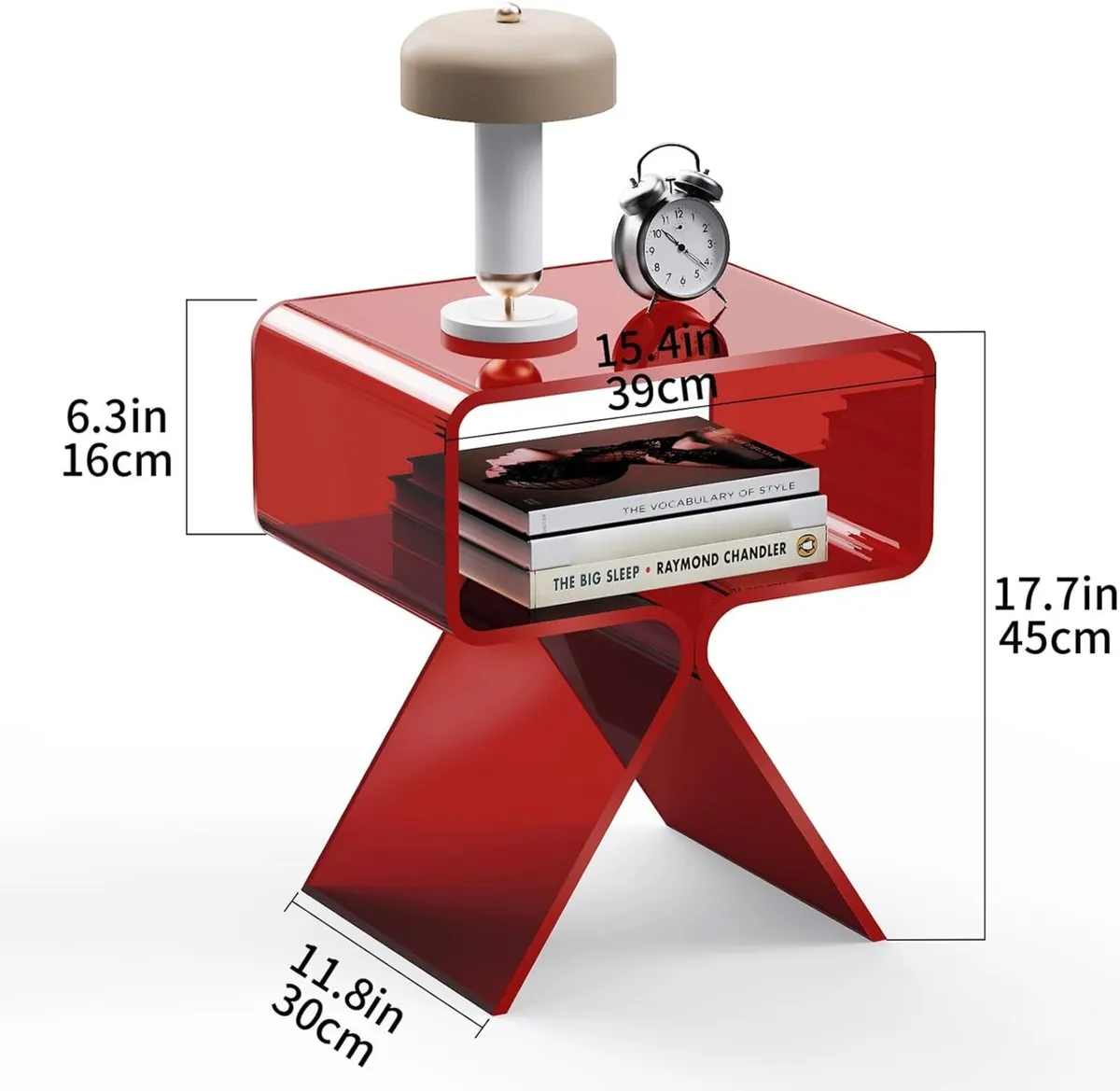 Acrylic Side Table Small Nightstand Bedside for - Image 3