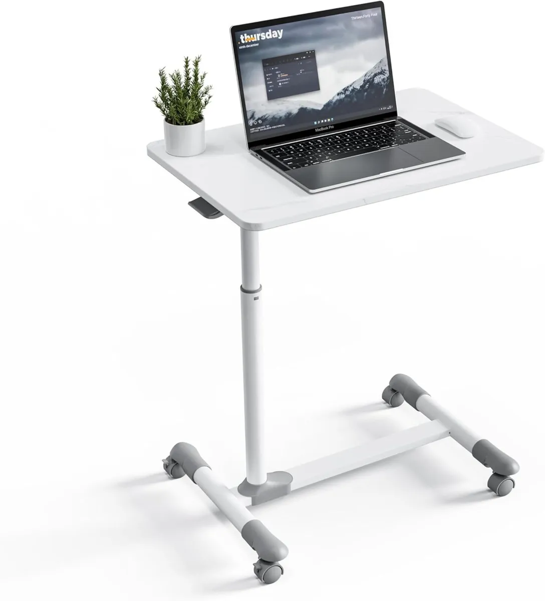 Compact Overbed Table with Wheels Adjustable - Image 1