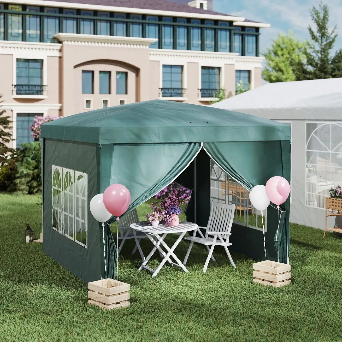 3x3m pop up gazebo with 4 side walls - Image 1