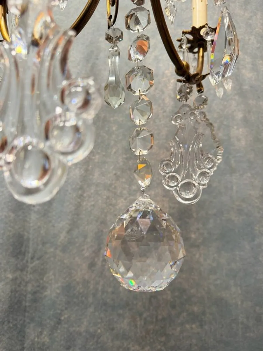 Late 19th Century French Bronze & Crystal Chandelier - Image 2