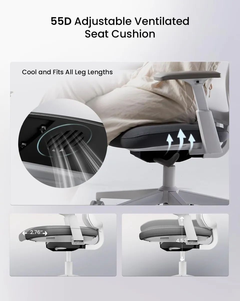Flexer Ergonomic Office Chair - Sliding Seat Desk - Image 4