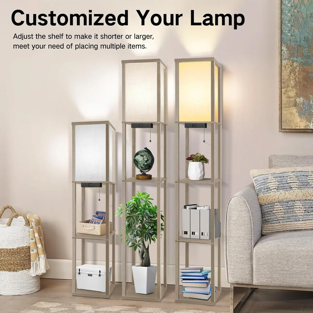 Floor Lamp Shelf with Remote Control Dimmable 4 - Image 4