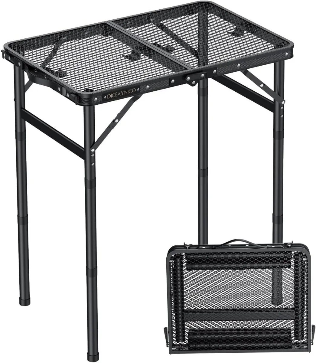 Folding Grill Table 22 x 15 Picnic with 3 - Image 1