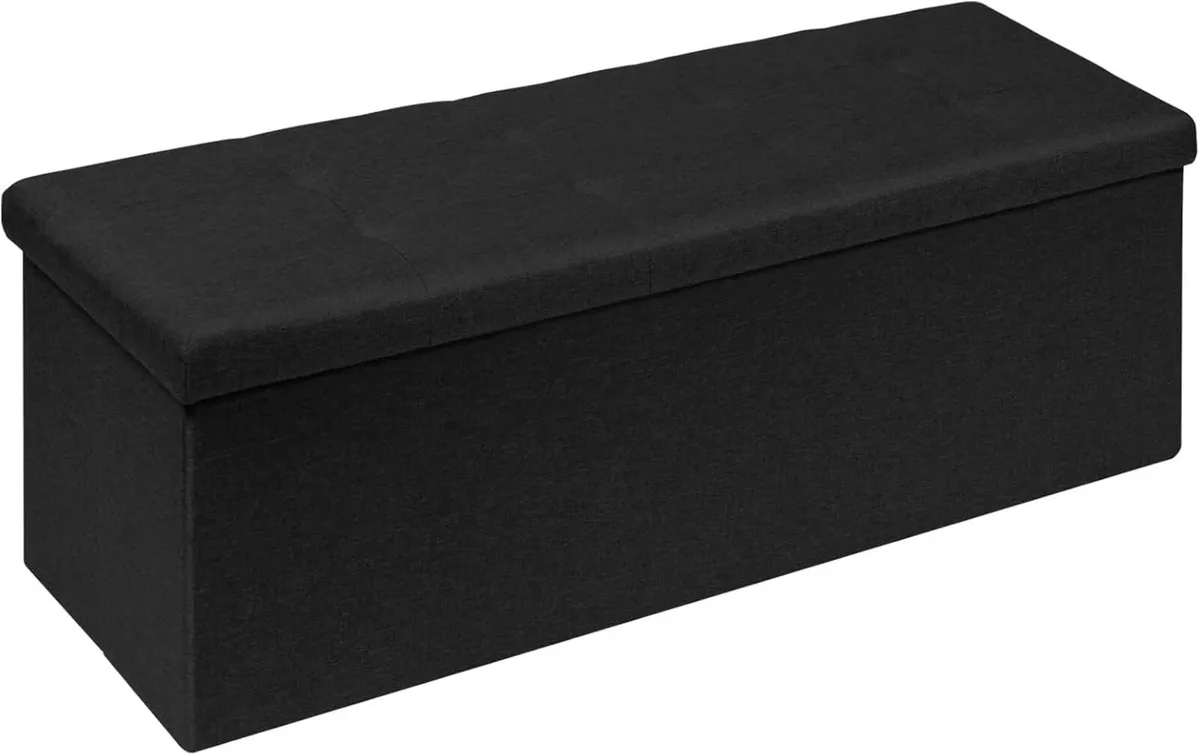Extra Large Ottoman Storage Box with Lid Black - Image 1