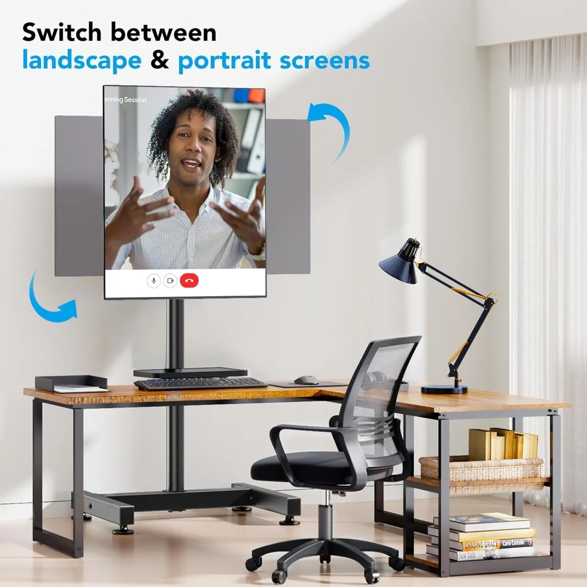 Floor TV Stand for 13-50 inch Screens Tilting and - Image 3