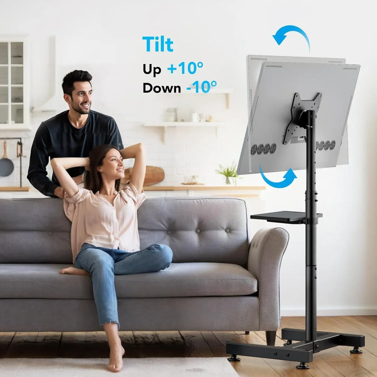 Floor TV Stand for 13-50 inch Screens Tilting and - Image 4