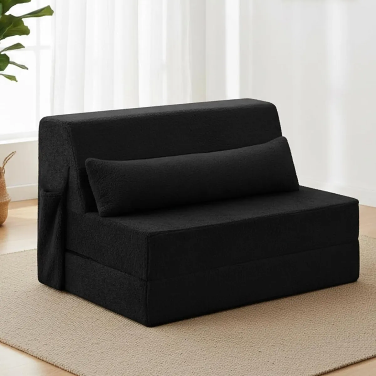 Folding Sofa Bed with Pillow Single Size 4-in-1 - Image 2