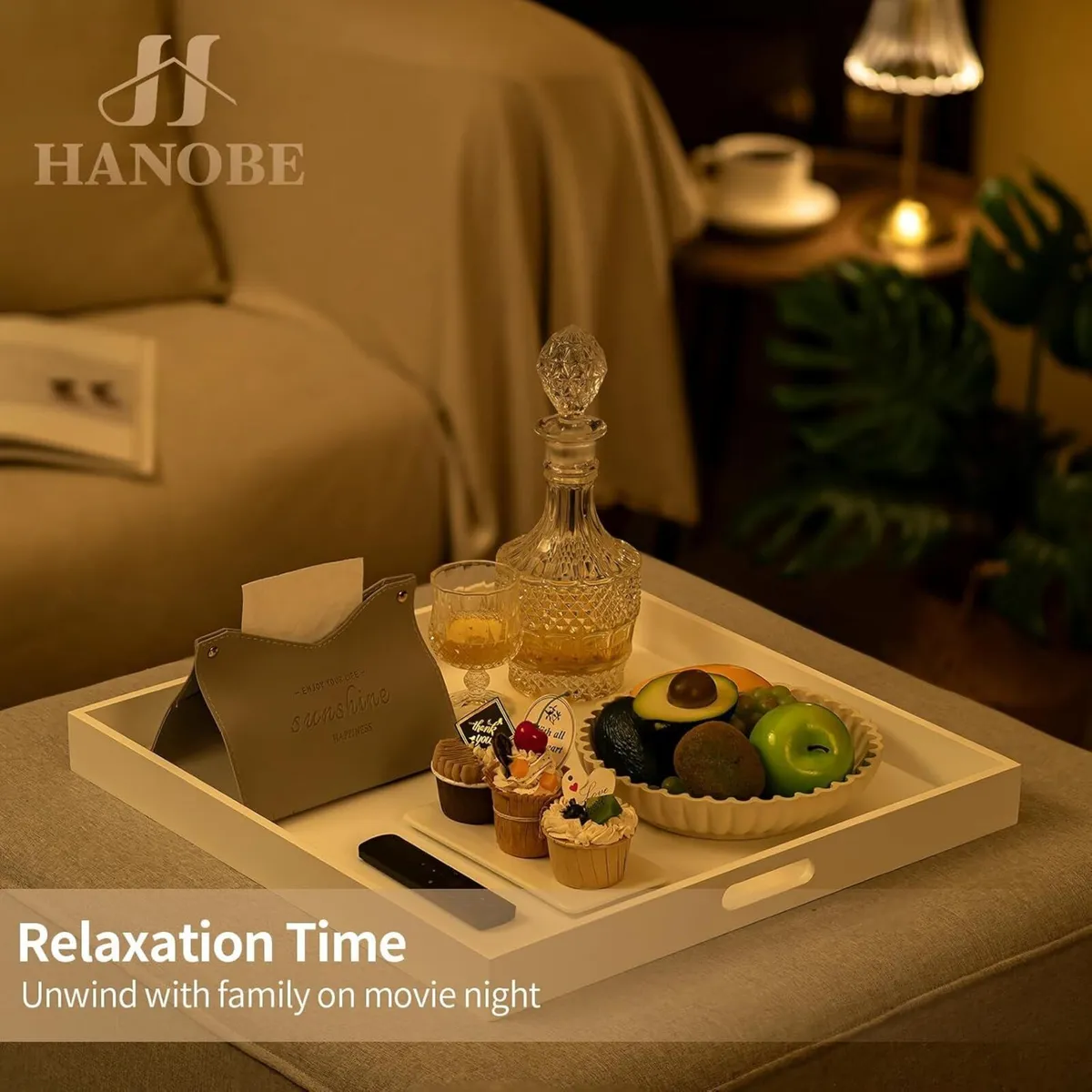 Square Large Ottoman Tray: Modern Extra White - Image 4