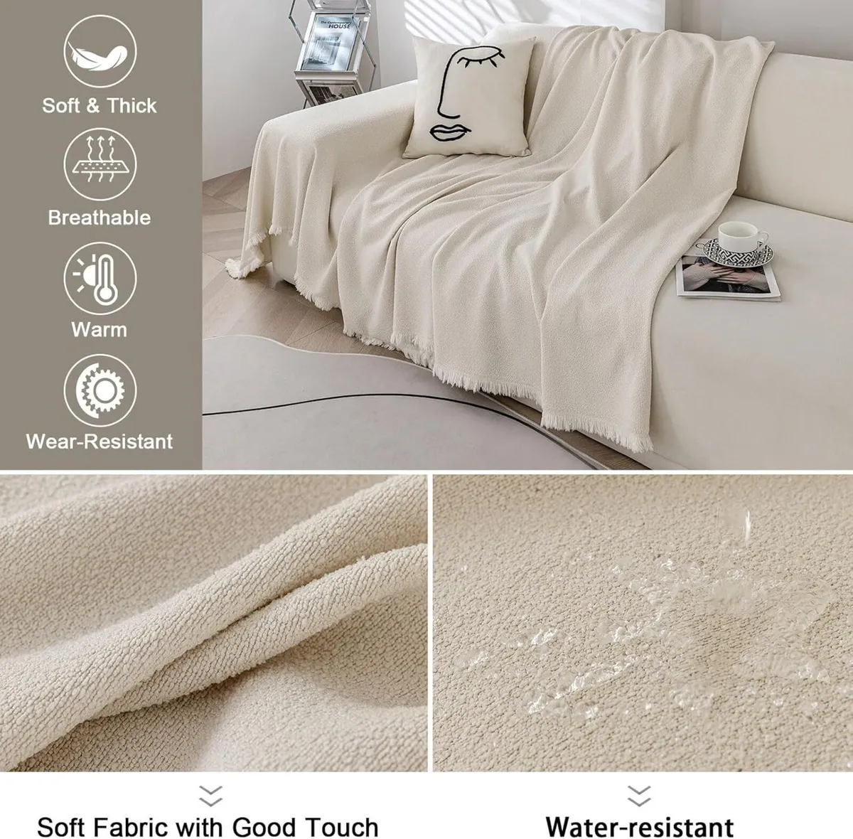 Chenille Sofa Cover for 3 Seater Soft Non-Slip - Image 3