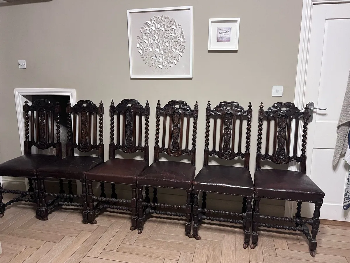 Early 20th century barley twist chairs - Image 4