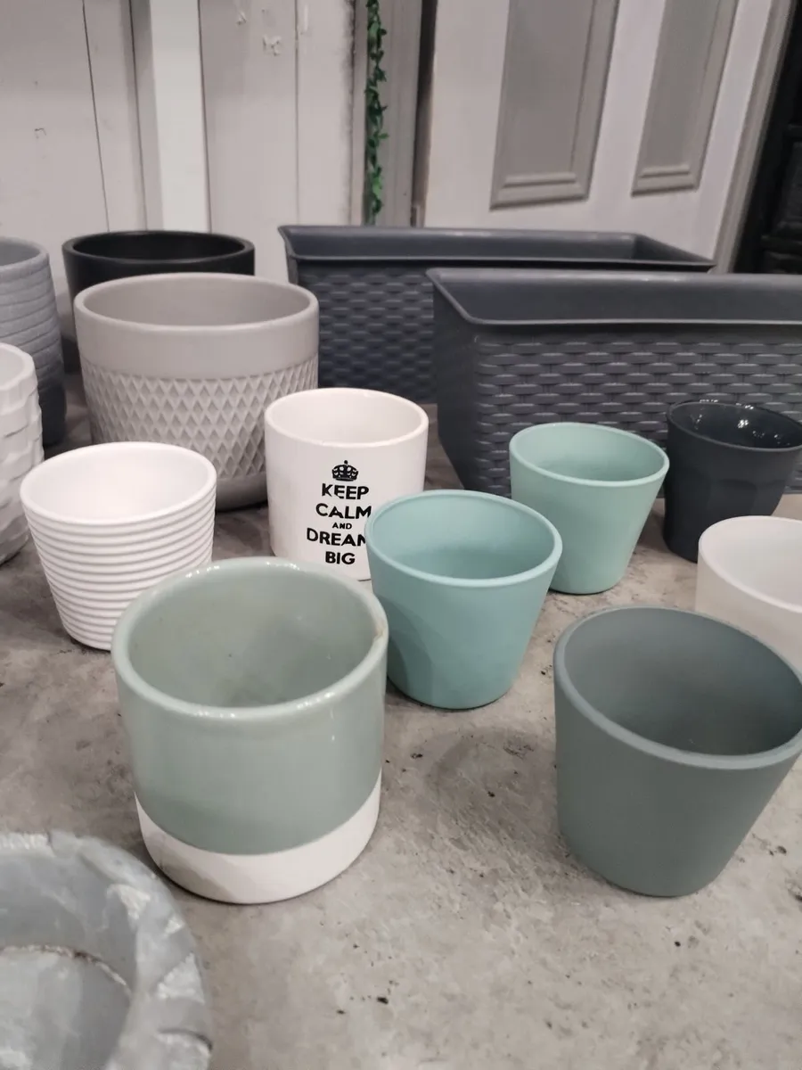 Large mixed bundle of 30 plant pots planters - Image 2