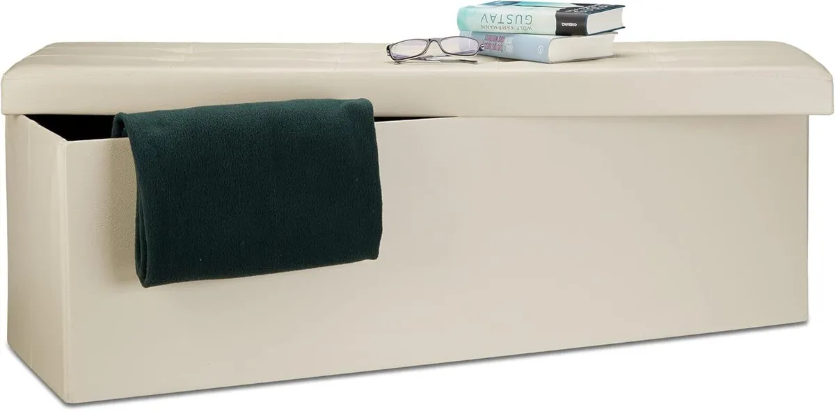 Folding Storage Ottoman XL 38 x 114 cm Sturdy - Image 1