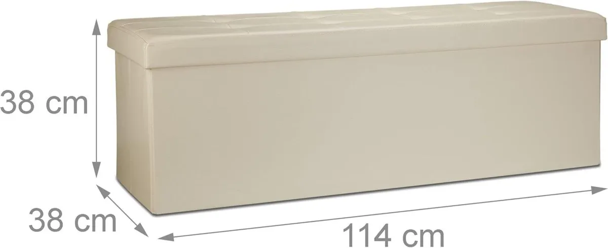 Folding Storage Ottoman XL 38 x 114 cm Sturdy - Image 3
