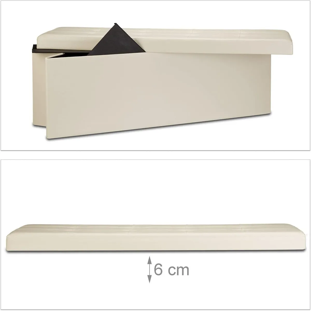 Folding Storage Ottoman XL 38 x 114 cm Sturdy - Image 4