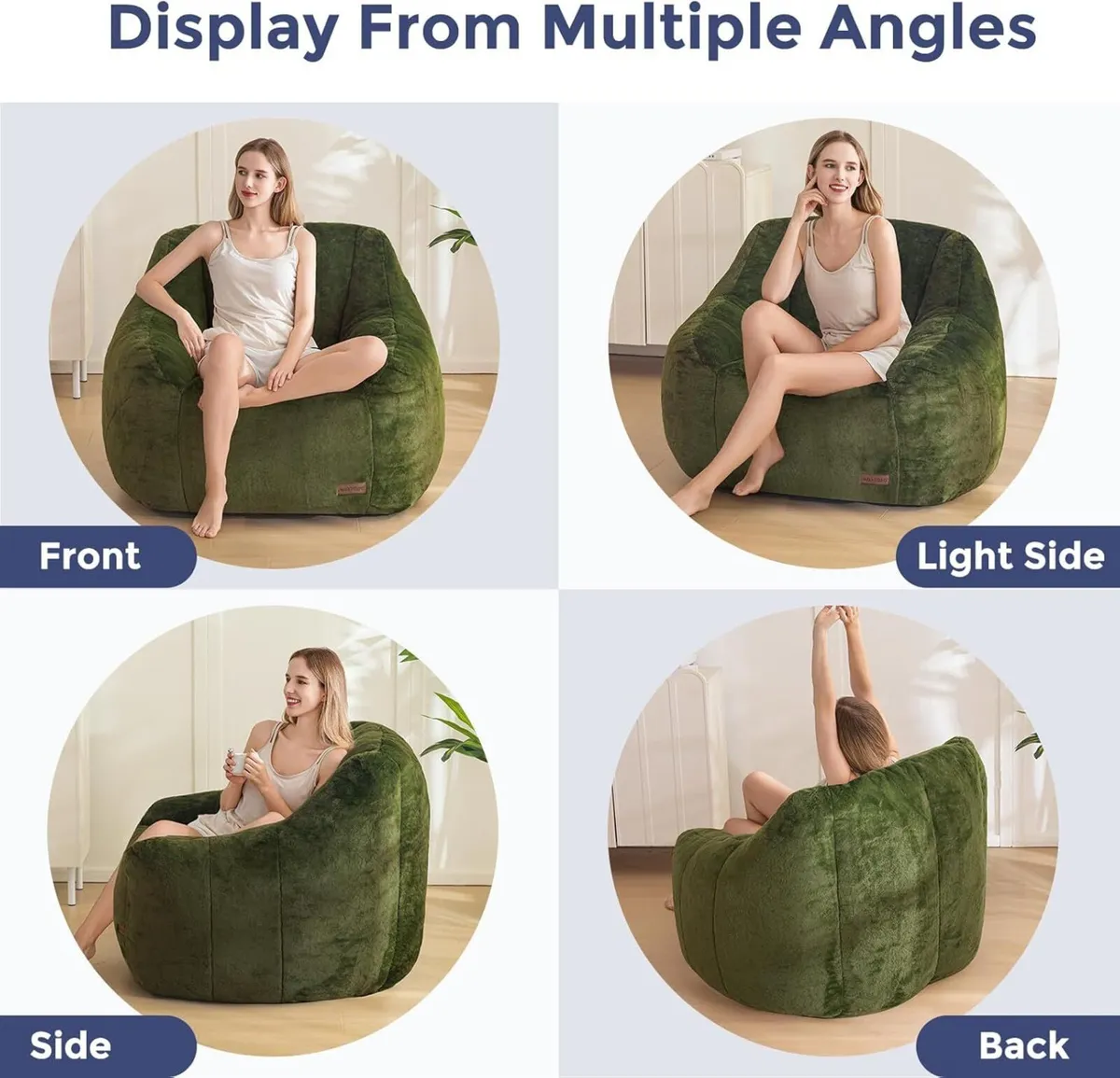 Bean Bag Chair for Adults or Children Soft Faux - Image 4