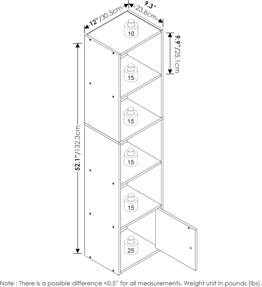LUDER Book Shelf 5-Tier Modern Bookshelf Bookcase - Image 3