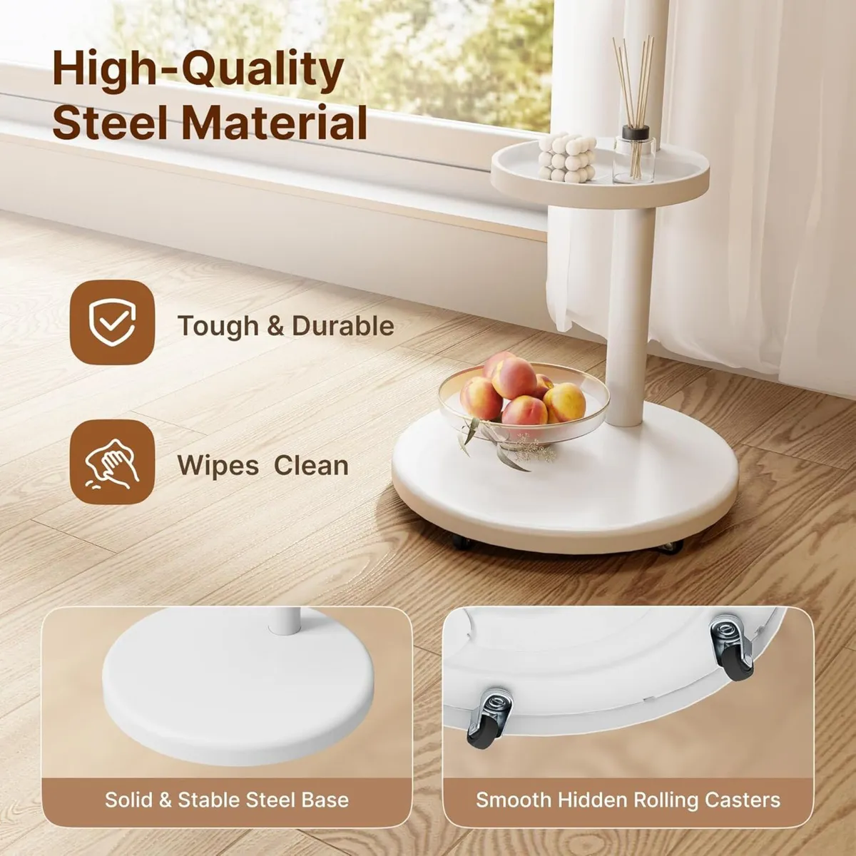 Rolling TV Stand with Wheels for 17–43 Inch TVs - Image 3