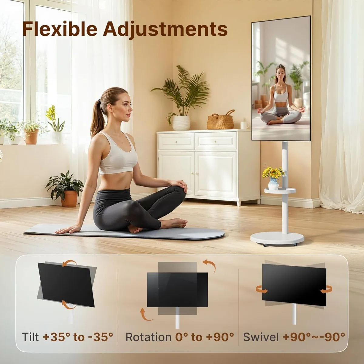 Rolling TV Stand with Wheels for 17–43 Inch TVs - Image 4