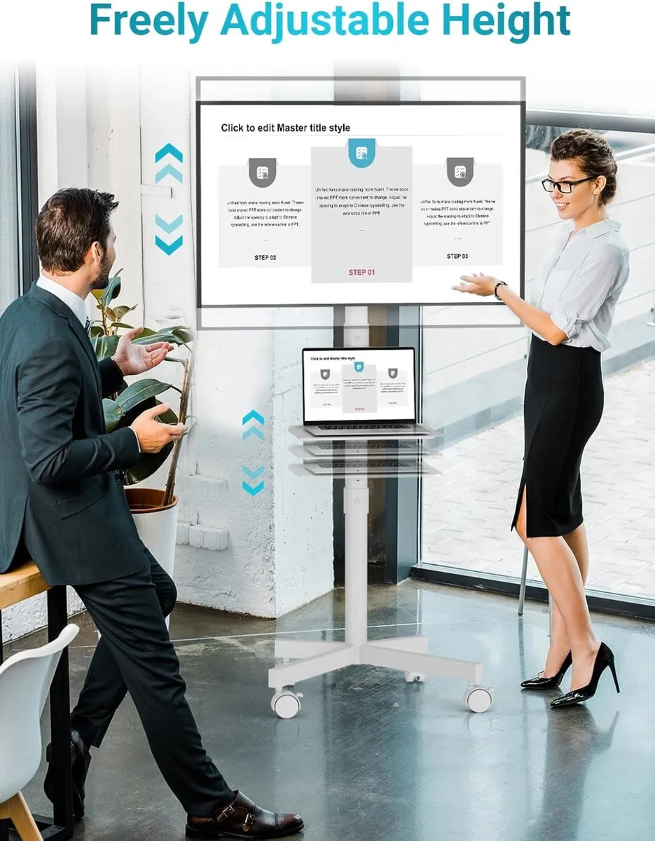 Mobile TV Stand on Wheels Free Standing for 23-60 - Image 4