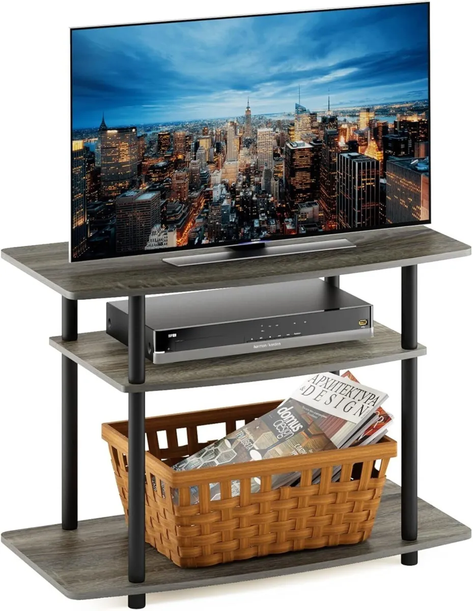 TURN-N-TUBE TV Stand 3-Tier No Tools Entertainment - Image 1