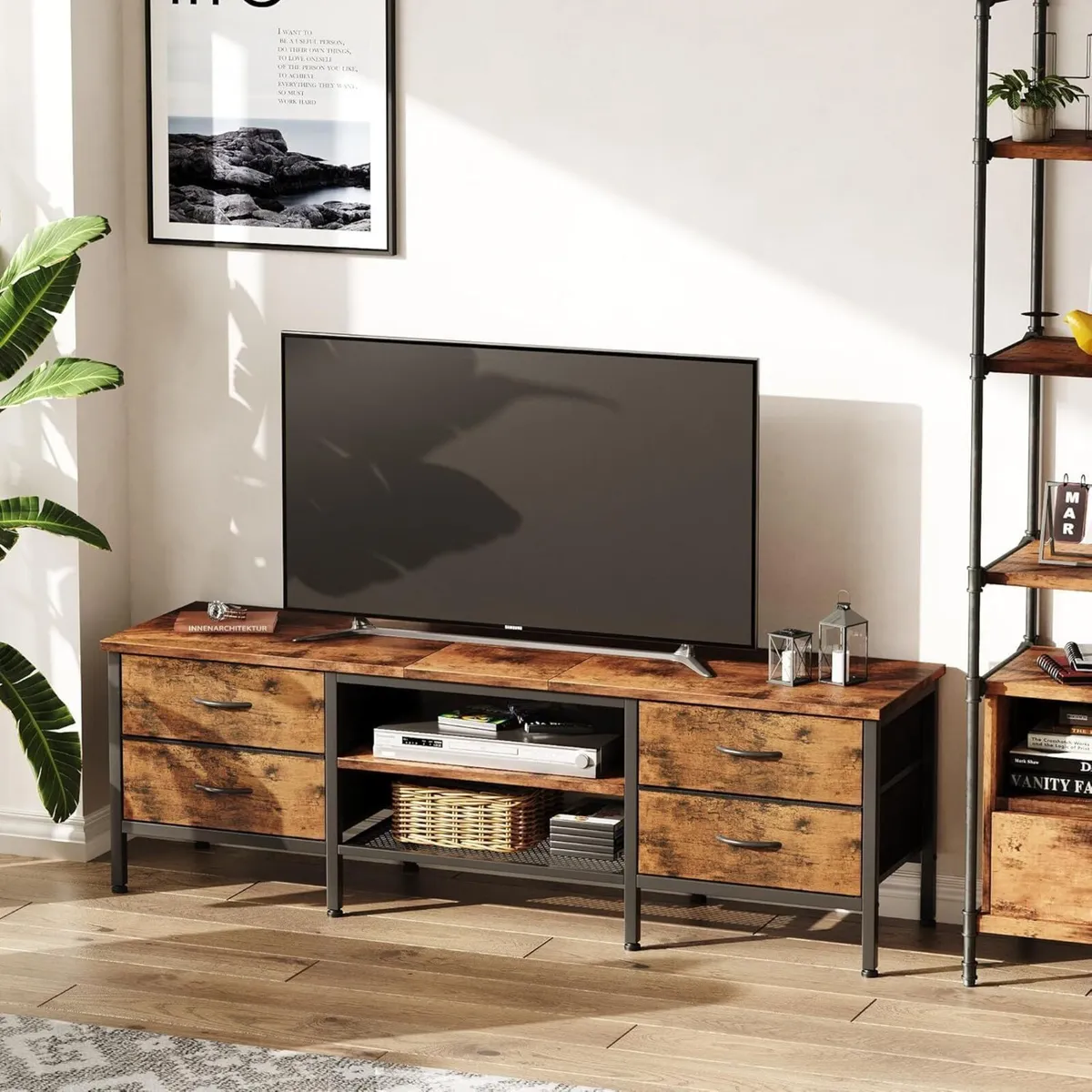 TV Stand with Storage Table 63 Inch Drawers for - Image 2
