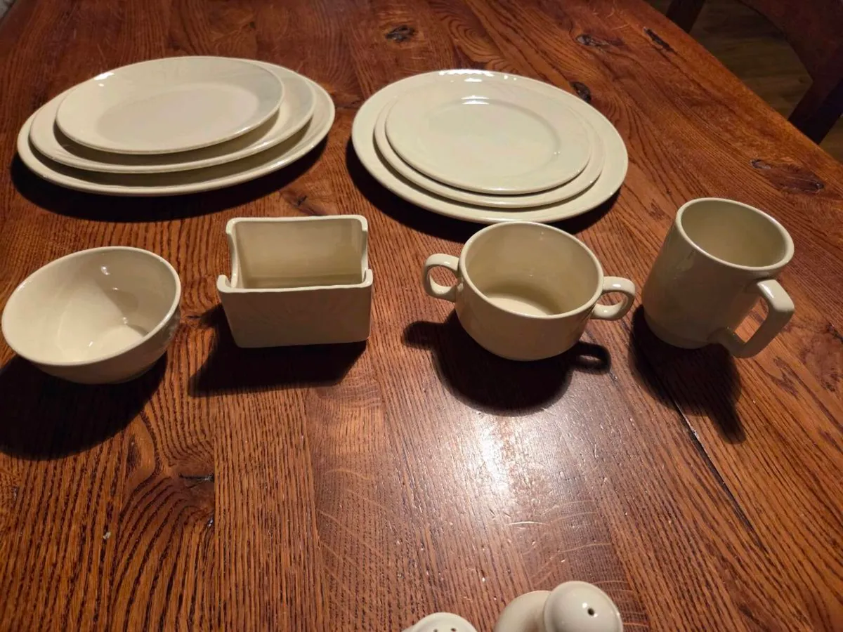 Large selection of cream commerical delph - Image 3