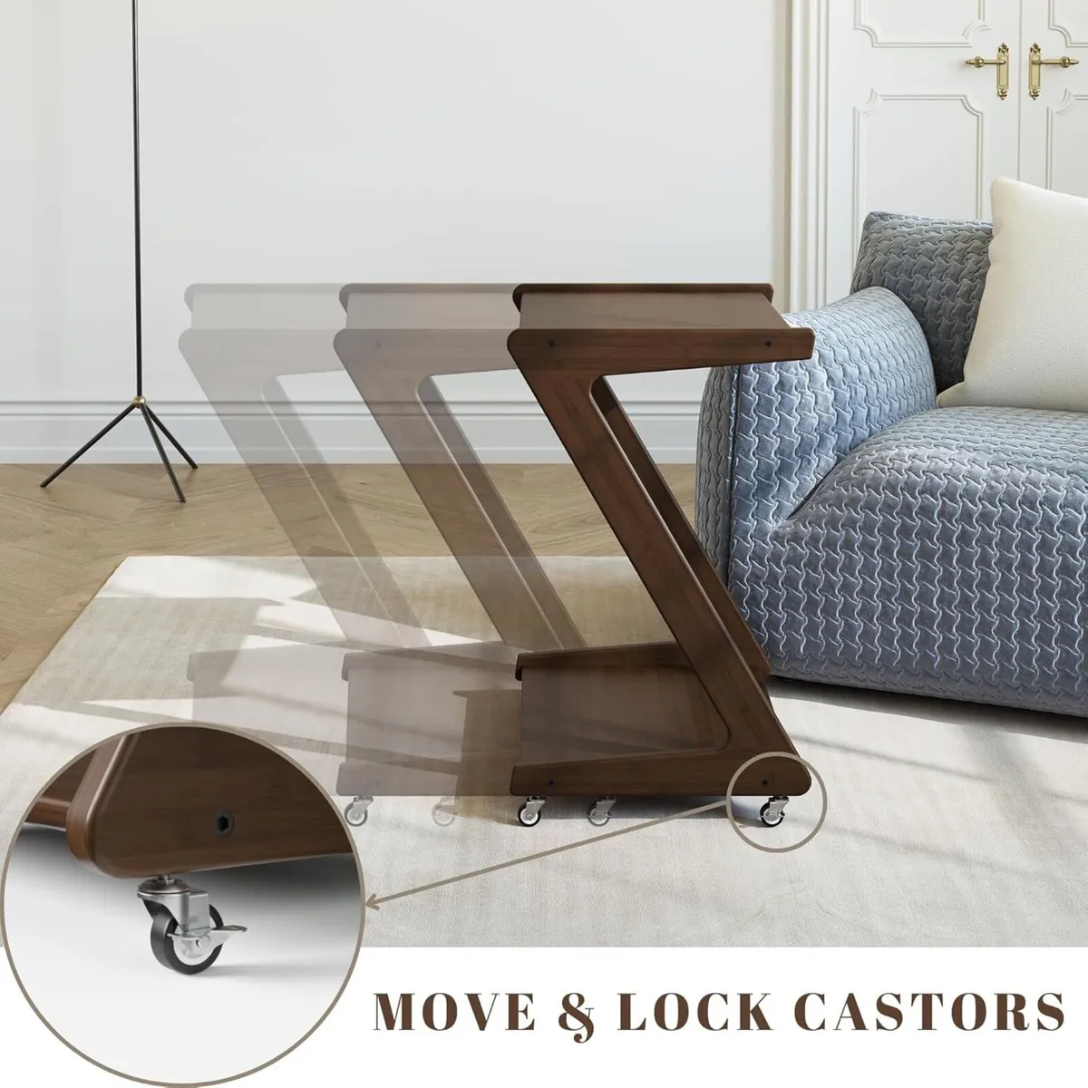 Side Table Living Room Wood End Tables Bedside - Image 3